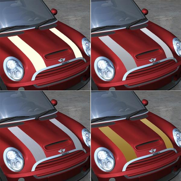 MINI(ミニ) R55S/R56S/R57S　ボンネットストライプ　クーパーライン　全4色　 「C...