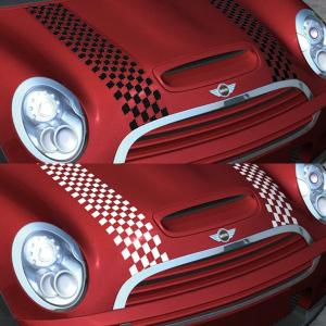 MINI(ミニ) R55/R56 前期用 ボンネットストライプ チェッカー 全2色