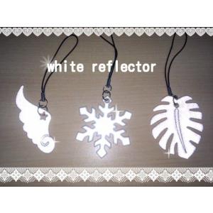 ラメ入り 反射 ホワイト リフレクターチャーム ストラップ