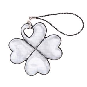 シックでおしゃれな リフレクター 広角ダークシルエット　キーホルダー（幸せクローバー）642683