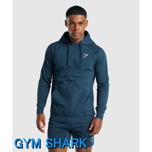 ジムシャーク パーカー メンズ ボディビル プルオーバー スリムフィット ジムスタイル フロントポケ...