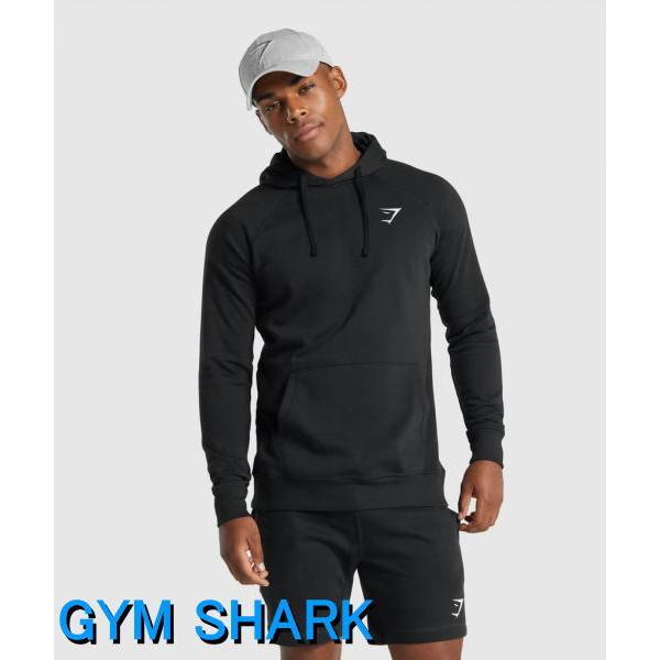 ジムシャーク パーカー メンズ ボディビル プルオーバー スリムフィット ジムスタイル フロントポケ...