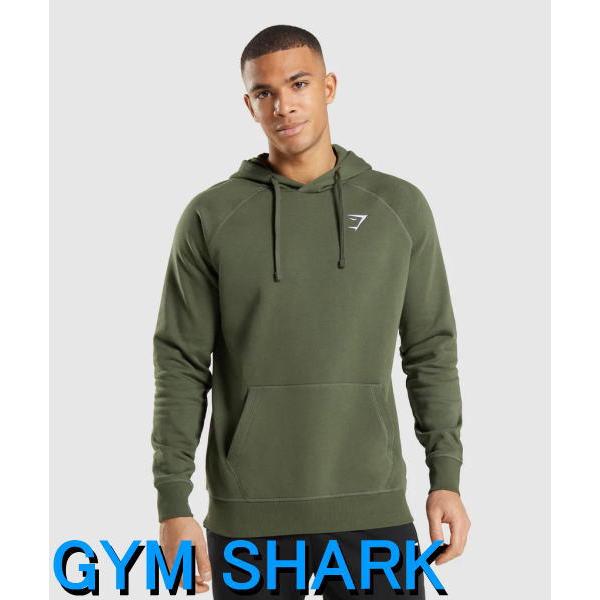 ジムシャーク パーカー メンズ ボディビル プルオーバー スリムフィット ジムスタイル フロントポケ...