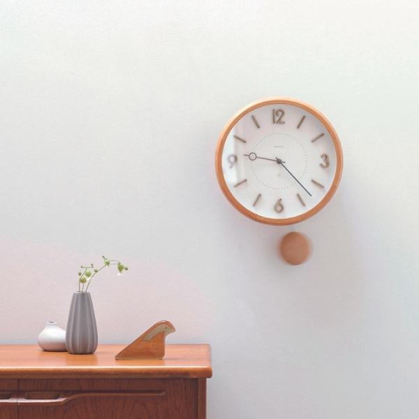 壁掛け時計 時計 振り子時計 おしゃれ かわいい 壁時計 北欧 シンプル ナチュラル リビング ダイ...