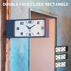 ダブル フェイスクロック 壁掛け時計 天井の低い 両面時計 ディテール こだわり 文字盤デザイン 存在感 テイスト ウォールクロック レクタングル