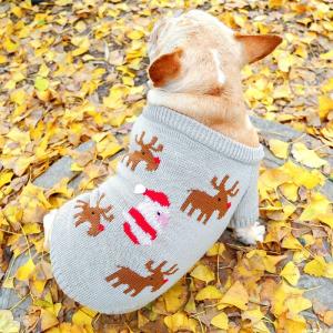 【クーポン配布中】 犬服 中型犬用 サンタクロース トナカイ セーター ニット 送料無料 フレンチブルドッグ ブルドッグ パグ フレブル クリスマス 再入荷