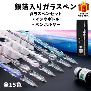 ガラスペン 万年筆 硝子ペン 付けペン 手作り インクボトル付き