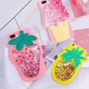 iPhone7 ケースiPhone8 ケース　パイナップル キラキラ　流れ星 iPhone7plus ケース iPhone8plus ケース iPhone6sケース iPhone6 ケース ブランド　ストロベリー