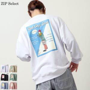 トレーナー メンズ スウェット 裏毛 クルーネック バックイラスト バックプリント ファッション (21505)｜zip