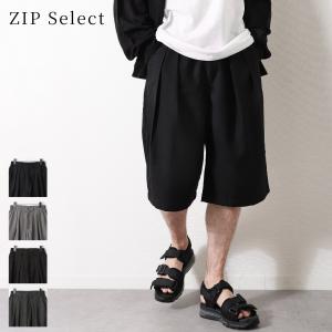 ショートパンツ メンズ ハーフパンツ ワイドパンツ ワイドショーツ スラックス 無地 ストライプ ファッション (5014)｜zip