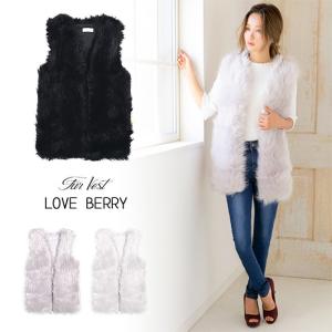 レディース ファーベスト ベスト ファー フェイクファー ふわふわ アウター ジレ