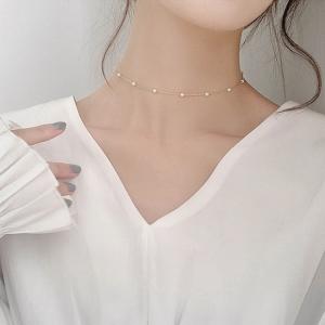 アクセサリー ネックレス パール チョーカー 韓国 パールネックレス 大人かわいい 韓国ファッション ホワイト ゴールド シルバー