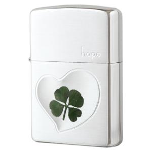 Zippo ジッポライター 本物四つ葉のクローバー シルバー（Hope）｜zippo-flamingo