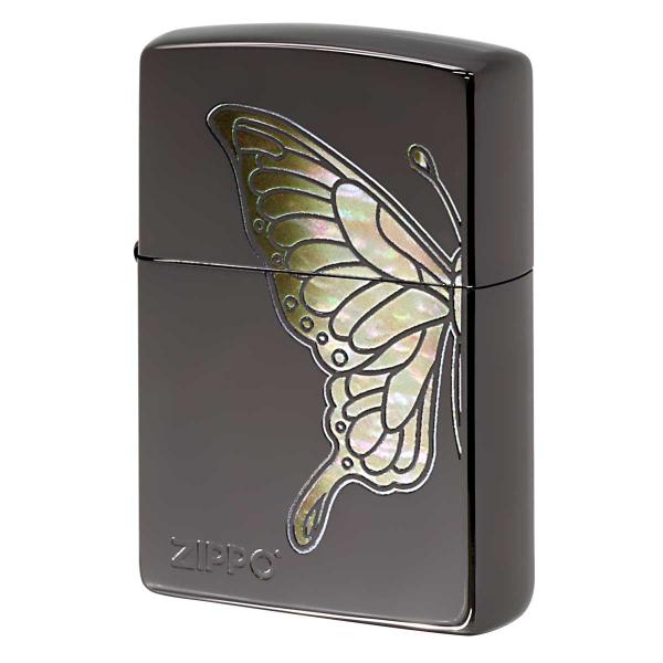 Zippo ジッポライター 蝶々 バタフライ シェル風プリント ホワイト 200BN-BTWH プレ...