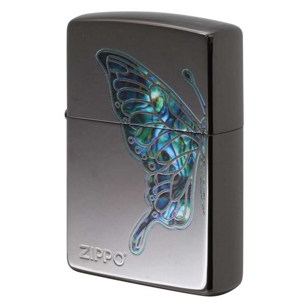 Zippo ジッポライター 蝶々 バタフライ シェル風プリント ブルー 200BN-BTBL プレゼ...