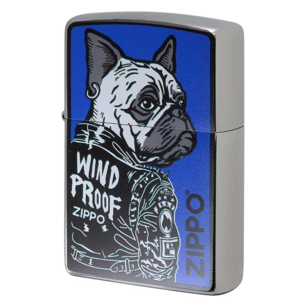 Zippo ジッポライター ワイルドドック ブルドッグ 犬 ブルー BL プレゼント 贈り物 男性 ...