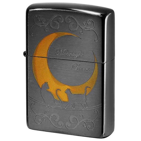 Zippo ジッポライター ムーンライトラバーズ ネコ 三日月 猫 シルエット Moonlight ...