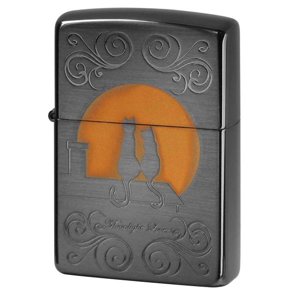 Zippo ジッポライター ムーンライトラバーズ ネコ 満月 猫 シルエット Moonlight L...