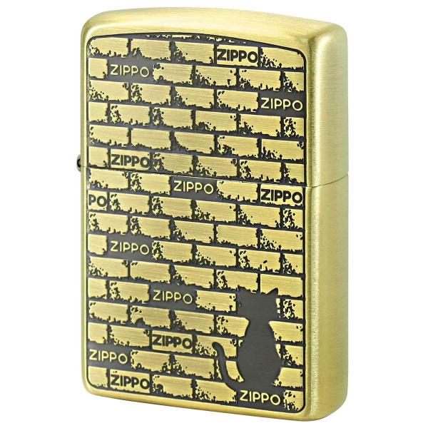 Zippo ジッポライター ねこ 猫 レンガ 壁 ブリックキャット ブラス BRICK CAT BS...