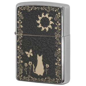 Zippo ジッポライター 200 Flat Bottom Metal Paint Plate 2MPP-Cat GY GP メール便可｜zippo-flamingo