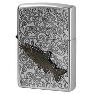 Zippo ジッポライター Vintage Cloisonne fish metal Fresh Water Fish ヴィンテージ 七宝メタル AN-サツキマス メール便可｜zippo-flamingo