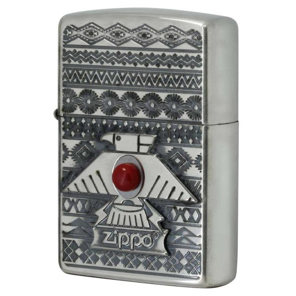 Zippo ジッポライター ネイティブアメリカン サンダーバード シルバーいぶし レッド Thund...
