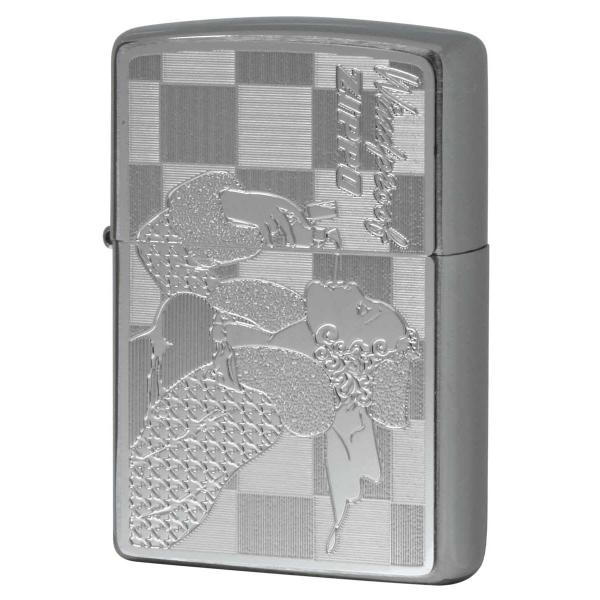 Zippo ジッポライター ウィンディー メタルプレート ホワイトニッケル Windy Metal ...