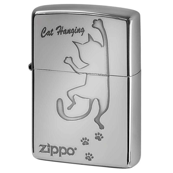 Zippo ジッポライター ネコ 猫 Cat 足跡 愛くるしい ニッケルメッキ Cat Hangin...