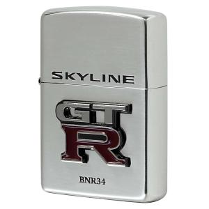 Zippo ジッポライター 日産 NISSAN BNR34 SKYLINE ENBLEM スカイラインエンブレム シルバー SV GT-R｜zippo-flamingo