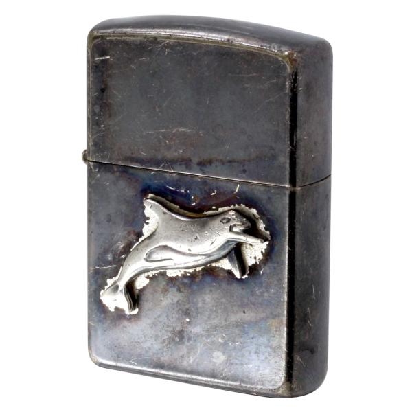 絶版/ヴィンテージ Zippo ジッポー 中古 1995年製造イルカ ドルフィン メタル [C]使用...