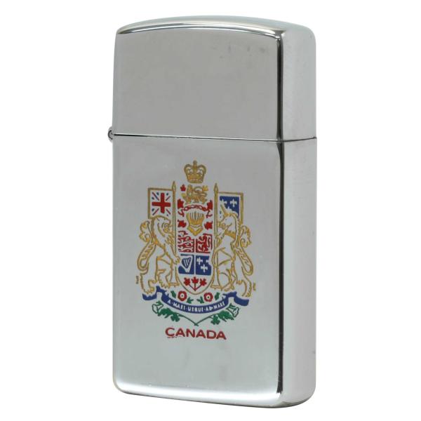 絶版/ヴィンテージ Zippo 中古 2000年製造カナダ製造 カナダ 国章 鏡面 スリム [N]未...