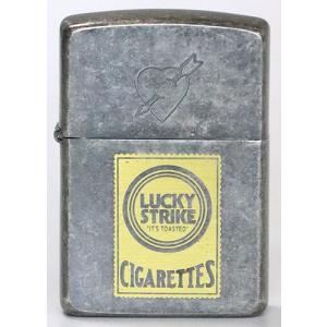 ZIPPO 「ラッキーストライク」ジッポー E.くろ革巻、黒色、革巻
