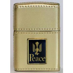 ジッポー ZIPPOライター ジッポライター| タバコ柄・革巻「PEACE」革巻ピース・限定版 C.金色、未使用品2007年製｜zippoworld