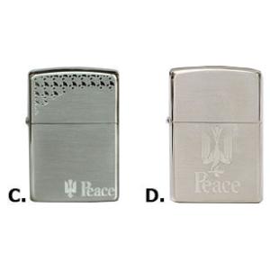 ジッポー ZIPPOライター ジッポライター| タバコ柄ピース「PEACE」銀仕上 C.2012年製ギン色、未使用品｜zippoworld