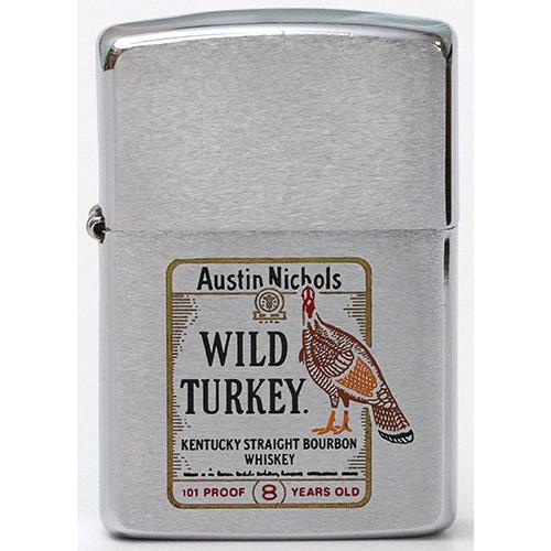 ジッポー ZIPPOライター ジッポライター| WILD TURKEY F.1989年製ギン色カラー...