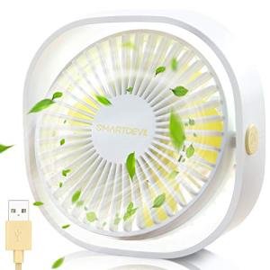 SmartDevil USB卓上扇風機 ミニ扇風機 360度角度調整 風量3段階調節 小型扇風機 USB扇風機 USBファン パワフル送風 USBデス
