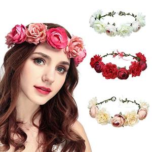 ヘア花輪 頭の花輪 花かんむり ヘッドドレス 髪飾り お花の冠 ヘアアクセサリー 造花 花嫁 新婦人 結婚式 ウェディング 誕生日パーティー 写真撮影