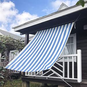HIRARI 日よけ シェード 日除け シェード オーニング 簡単設置  ブルー ホワイト