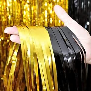 Augsion タッセルカーテン キラキラ 背景 華やかな金属感 明るい光沢 誕生日 飾り付け 100cm*250cm パーティー 装