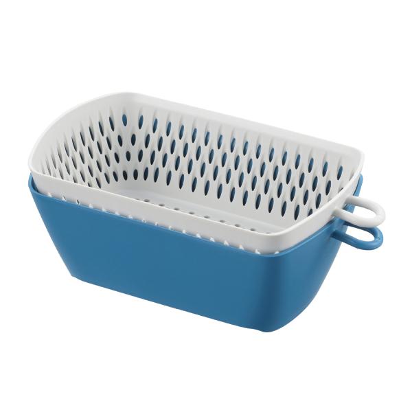 曙産業 ザル ボール チリトリ ザルボウル カク ブルー 日本製 MZ-3536 時短 便利 便利グ...