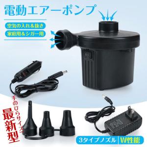 即納 電動ポンプ 2026 先端ノズル3種付 車用DC 家庭用AC 12V AC電源