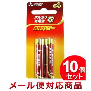 10個セット 三菱電機 アルカリ乾電池 単4形 2本パック LR03GD/2BP 1.5V（まとめ買い_日用品_電池）（2セットまでメール便対応）｜zkz