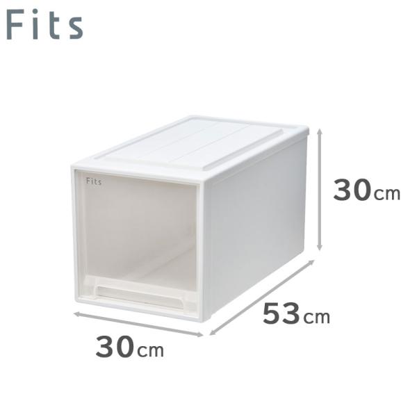 天馬 Fits フィッツケース 53-30L （L-30） WC（ホワイトクリア） 収納ケース 引き...