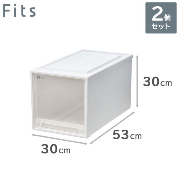 2個セット 天馬 Fits フィッツケース 53-30L （L-30） WC（ホワイトクリア） 収納...