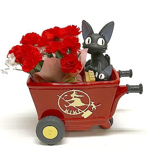 母の日ジブリ フラワーギフト 魔女の宅急便 ジジの赤い手押し車カーネーションセット