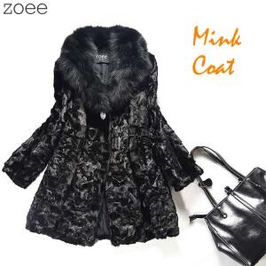 ミンクファーコート スタンドカラーコート 毛皮コート レディース 秋冬