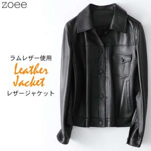 美品　zoee レザーコート　XXXL ラムレザー　フード　ブラック 美品zoee レザーコートXXXL ラムレザーフードブラック