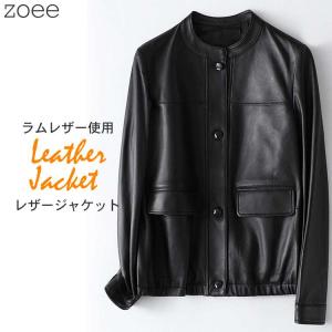 ラムレザージャケット レディース アウター 秋冬 フード付き 長袖