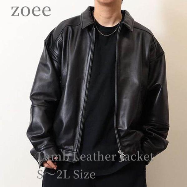 ラムレザー ジャケット コート メンズ レザー アウター 本革 秋/冬 ブラック S/M/L/2L ...