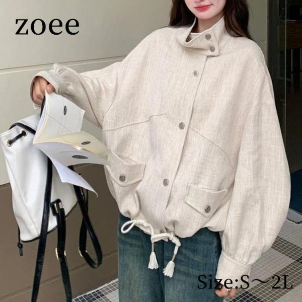 スプリングコート レディース アウター ジャケット 長袖 春/秋 ベージュ S/M/L/2L m1t...